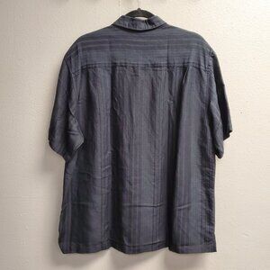 Havanera Co Shirt Mens XL Black Gray Short Sleeve Button Up Casual Textured Top